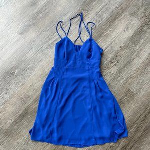 Express Cute Backless Royal Blue Dress Backless Sundress - Size 6